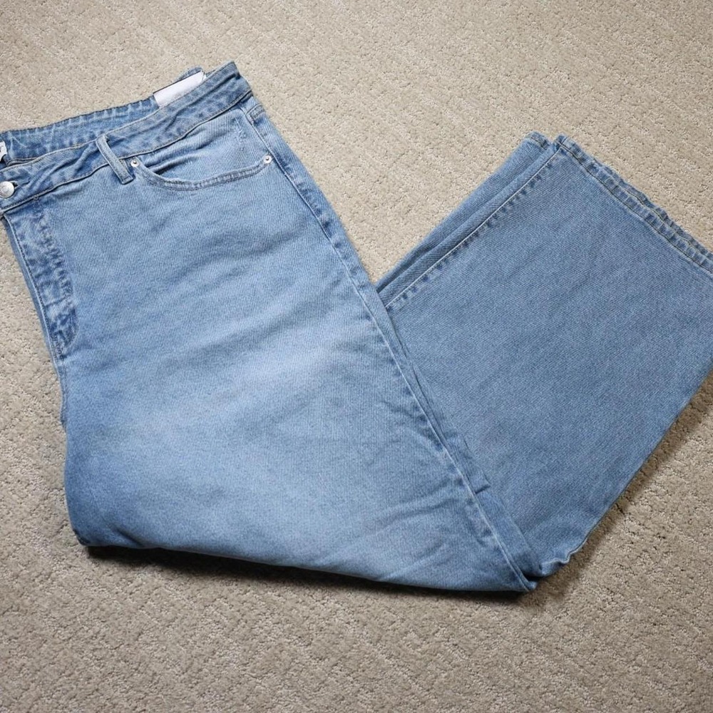 Ava & Viv women's plus sized high rise straight leg blue jeans size 24